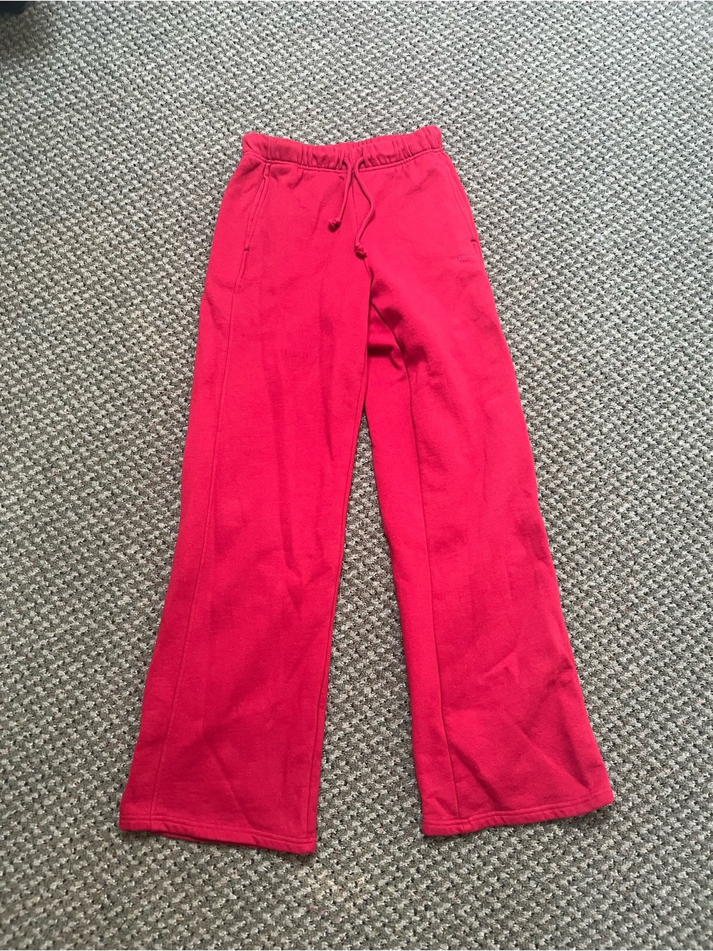 Red Wideleg Garage Sweatpants